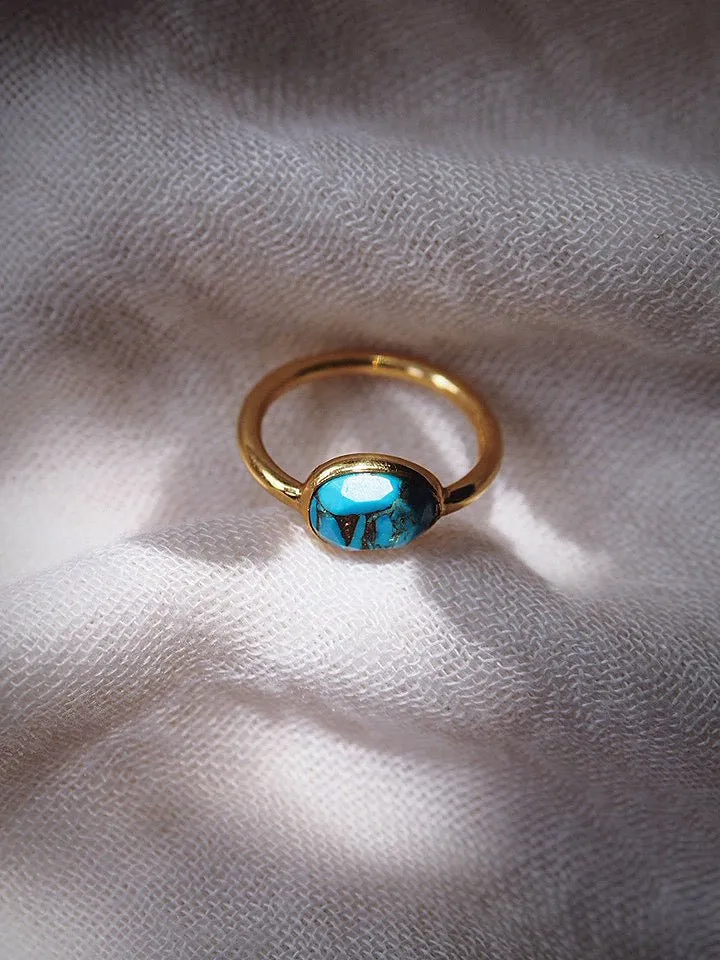 Rose Cut Turquoise Ring - Malu