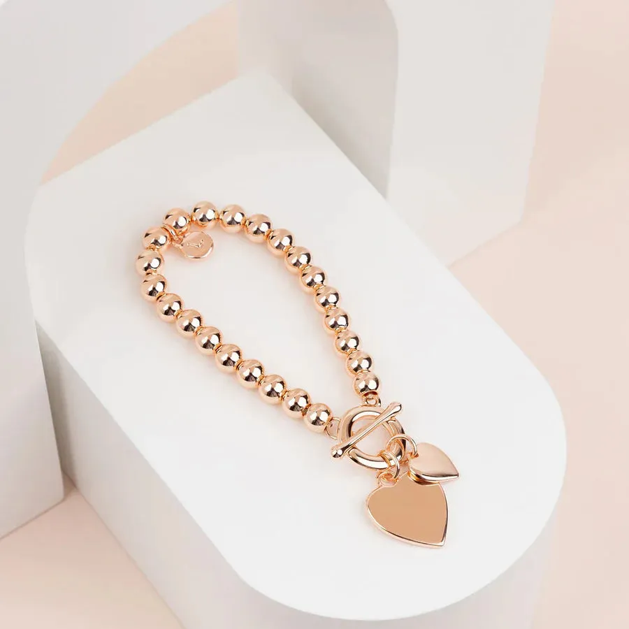 Rose Gold 2 Heart Bracelet