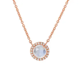 Rosie 5.0mm Rainbow Moonstone & Diamond Necklace