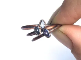 SALE Faceted tanzanite ring | Faceted stone stacking ring