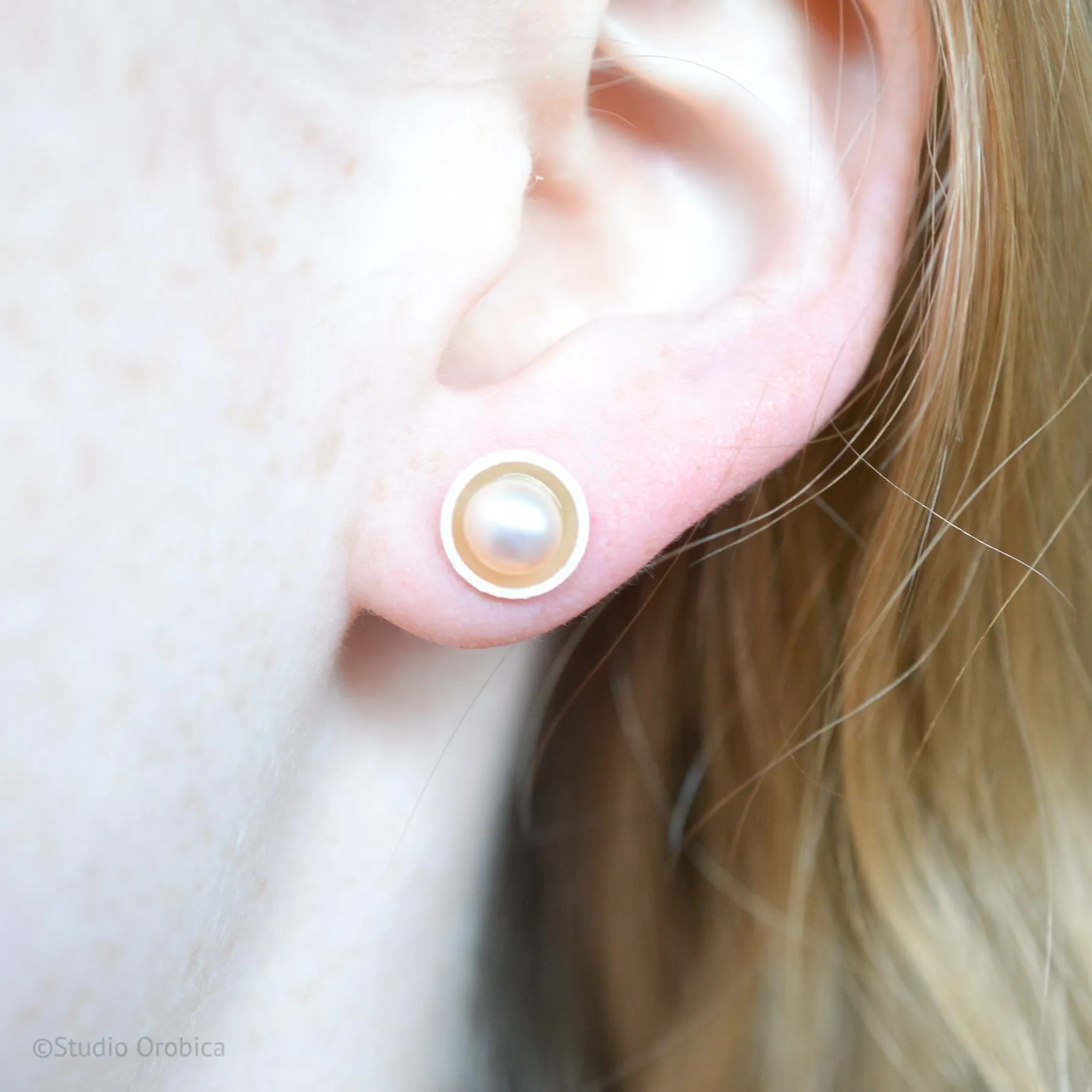 Satellite Studs in Peach by Lena Binnington