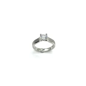 Scott Kay Brushed Platinum Round Solitaire Trellis Engagement Ring