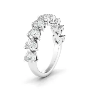 Sideways Heart Shape Half Eternity Band