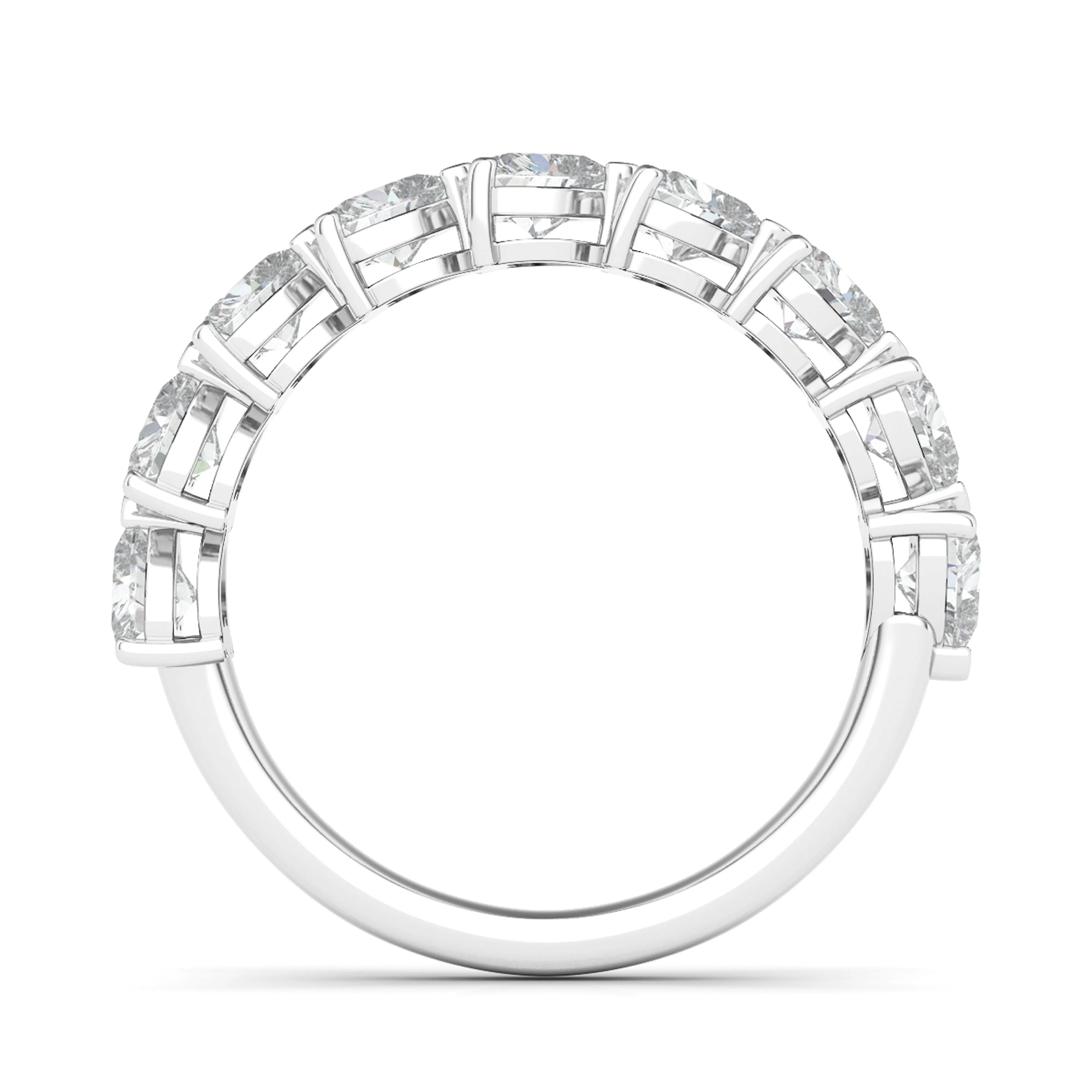 Sideways Heart Shape Half Eternity Band