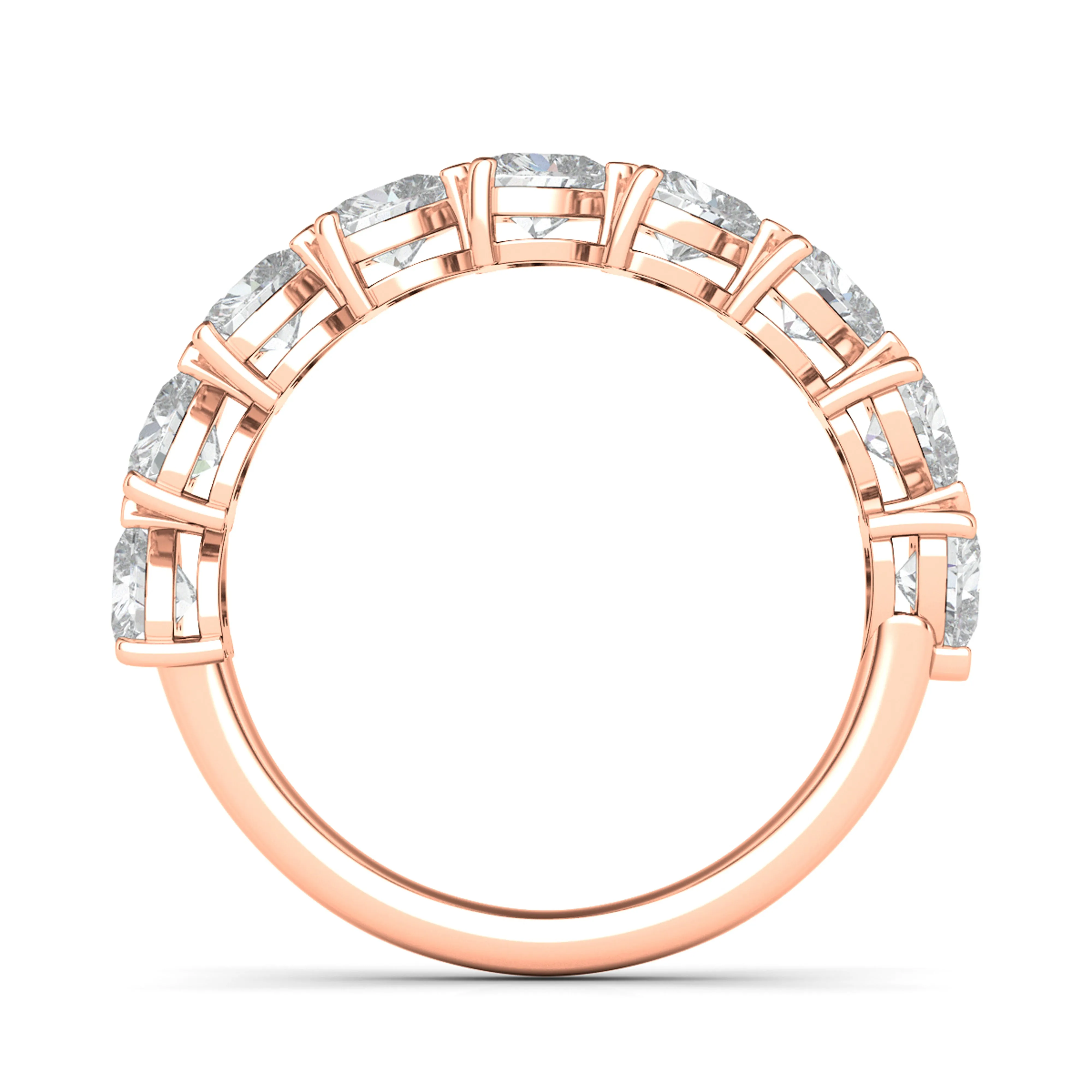 Sideways Heart Shape Half Eternity Band