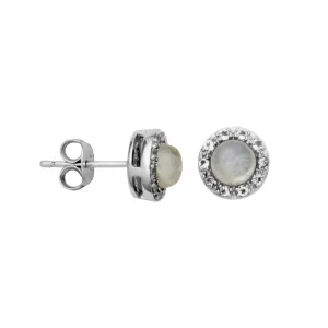 Silver Birthstone Earrings- Blue Ras