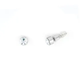 Silver Tone clear crystal stud