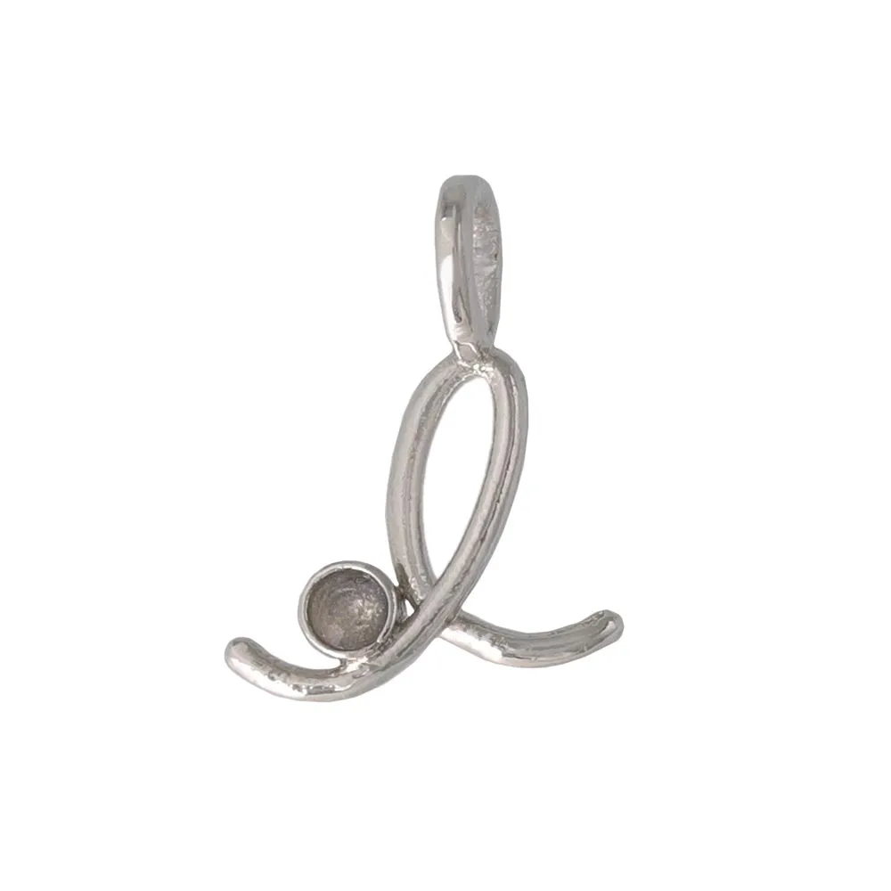 Silver Tone Loop Necklace Charm