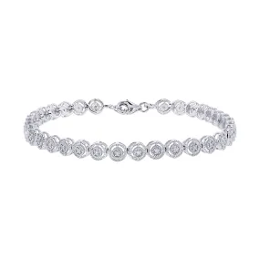 Silver Vintage Circle Diamond Bracelet