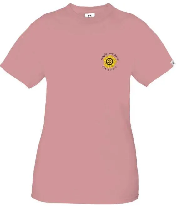 Simply Southern Women's Crepe Pink "Dog Kisses" SS Tee