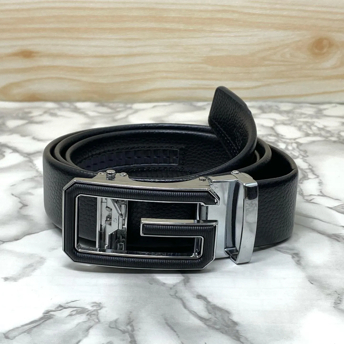 Single G Shape Two Tone Formal Belt For Men-JonasParamount