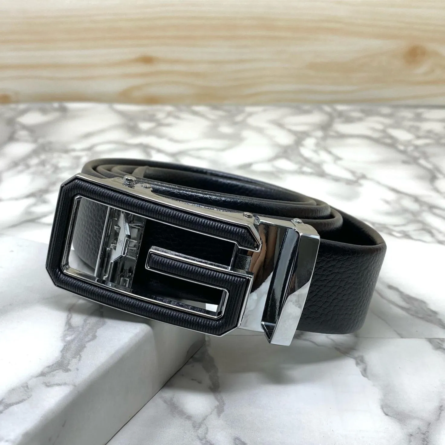 Single G Shape Two Tone Formal Belt For Men-JonasParamount