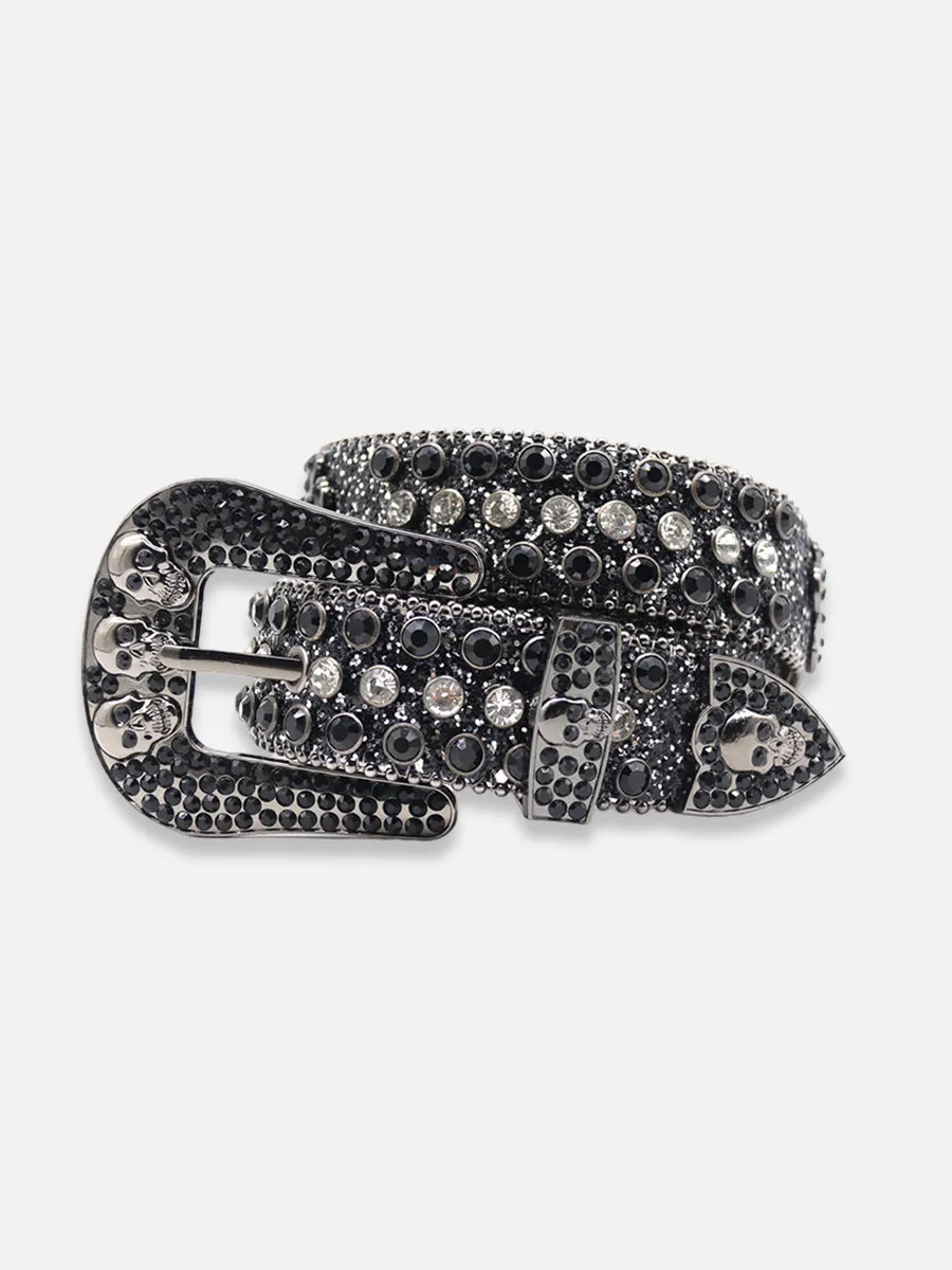 Skulls Y2K Rhinestone Belt