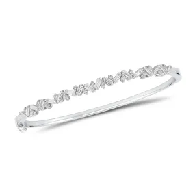 Slim Baguette & Round Diamond Bangle