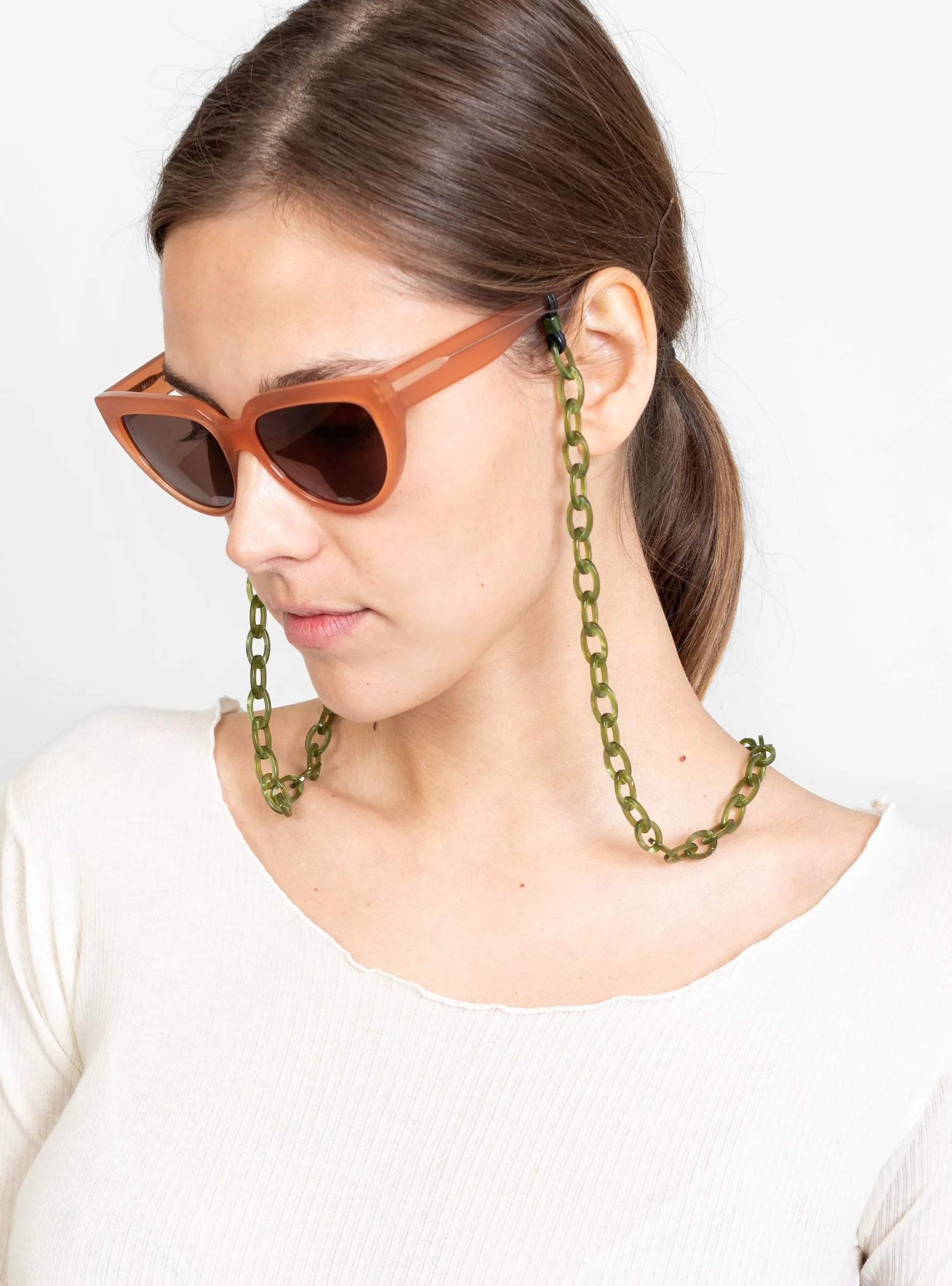 Smiley Mini Glasses Chain Dark Tortoiseshell