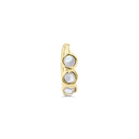 Solid Gold Luna Moonstone Hoop Earring