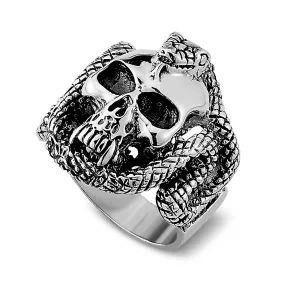 SS SKULL AND SNAKE RING