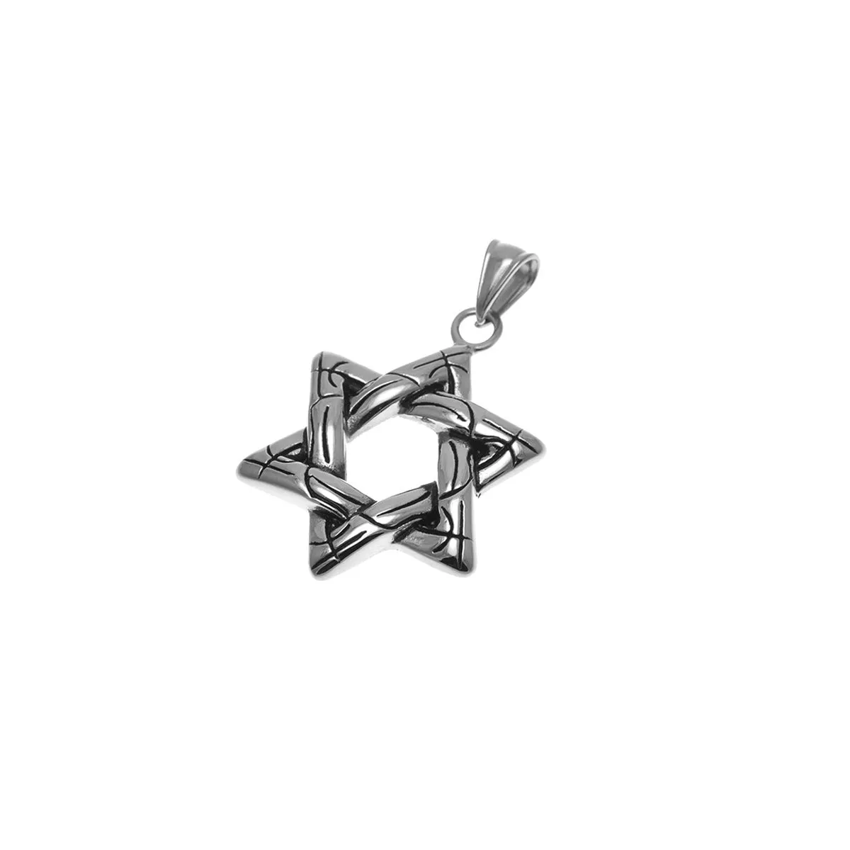 Stainless Steel Star of David Pendant