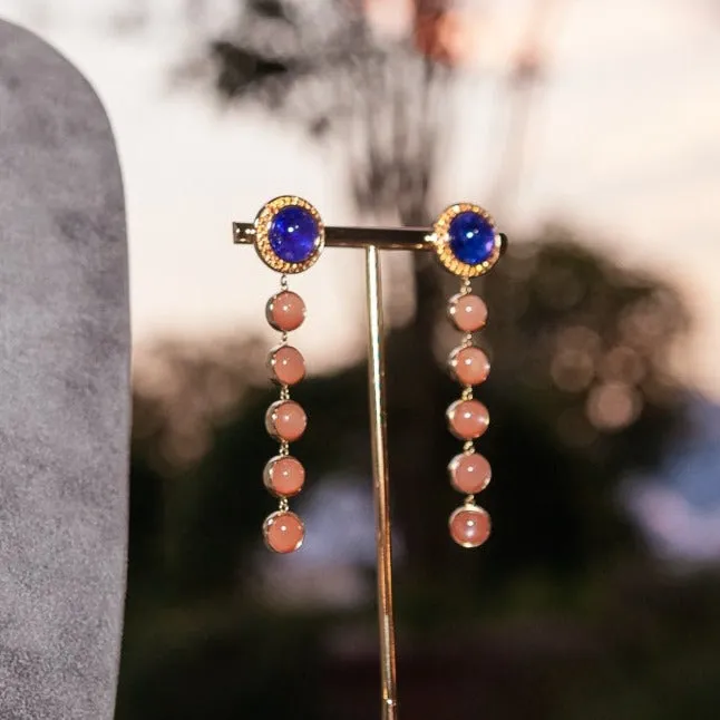 Stena Orange Moonstone Drop Earings