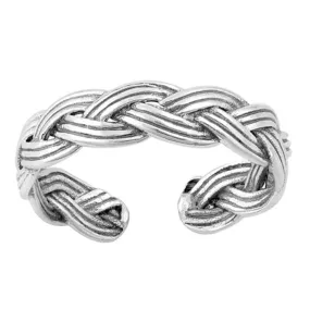 Sterling Silver Braided Toe Ring