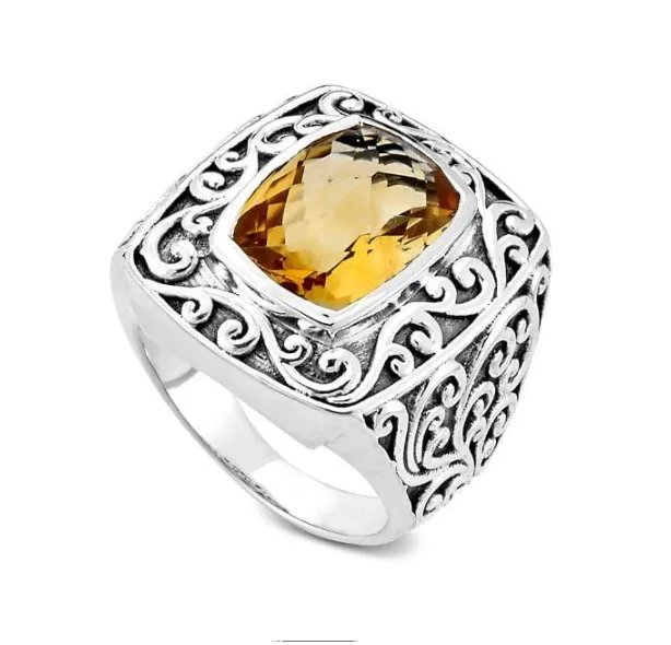 Sterling Silver Citrine "Chloe Ring" Size 8