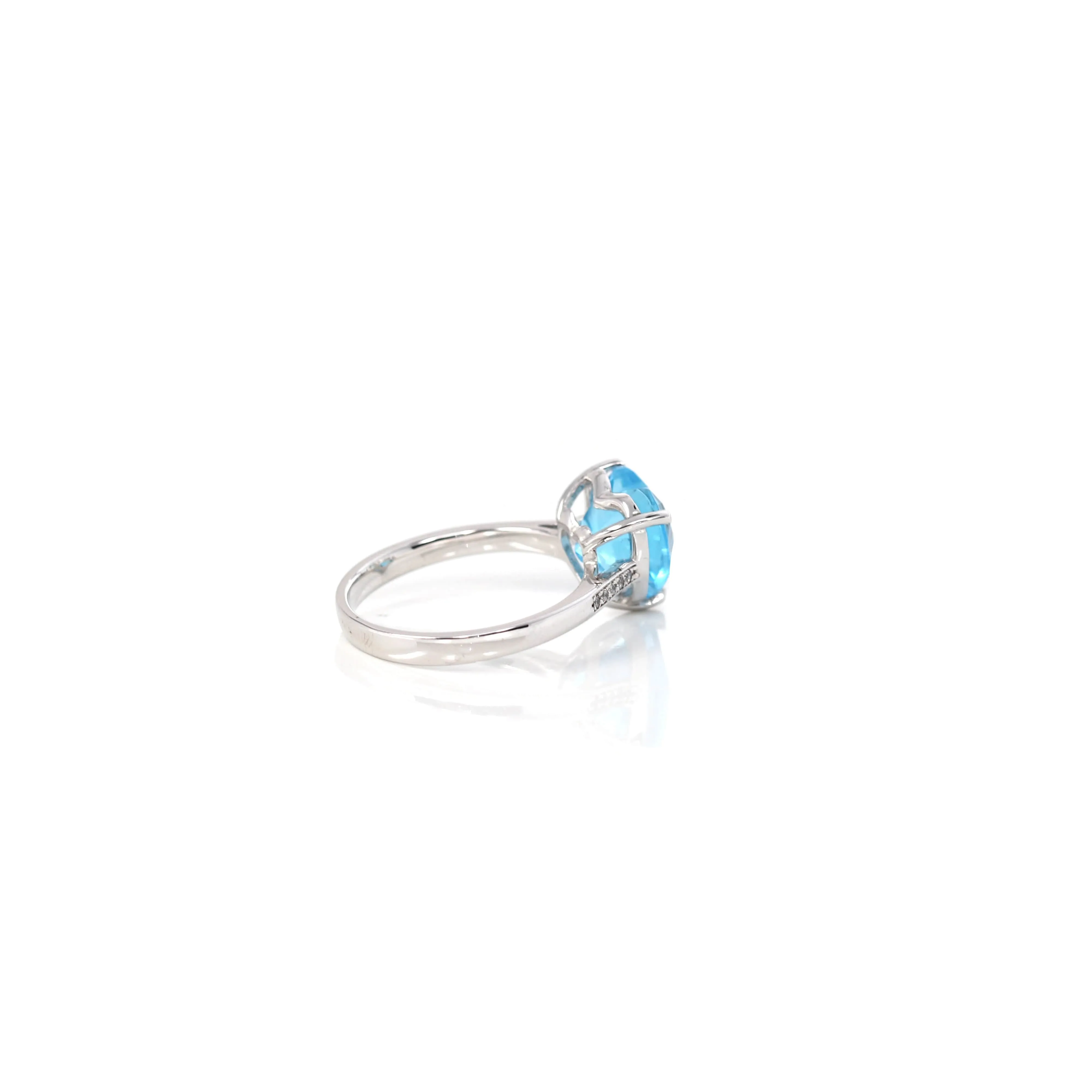 Sterling Silver Sky Blue Topaz Love Heart Ring