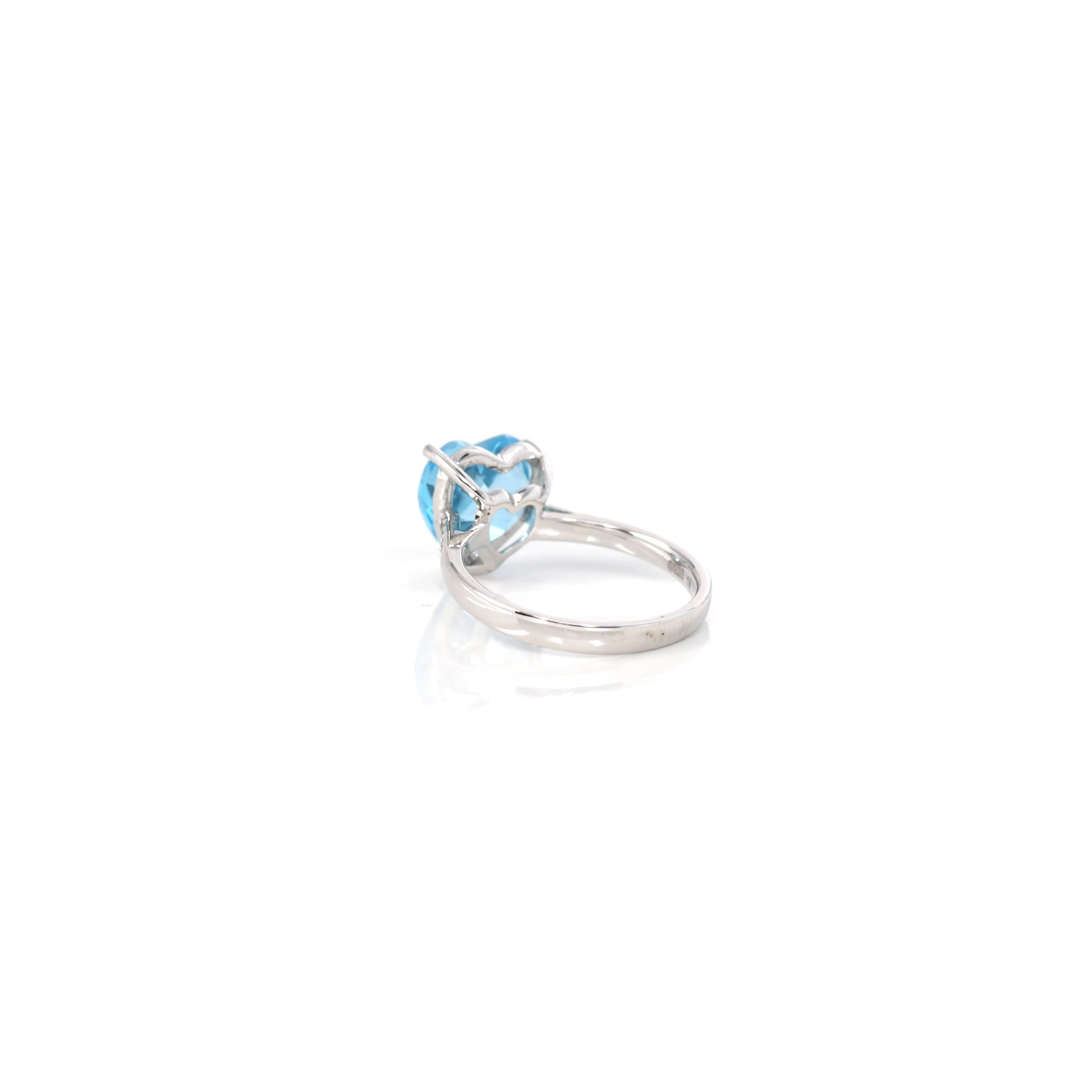 Sterling Silver Sky Blue Topaz Love Heart Ring