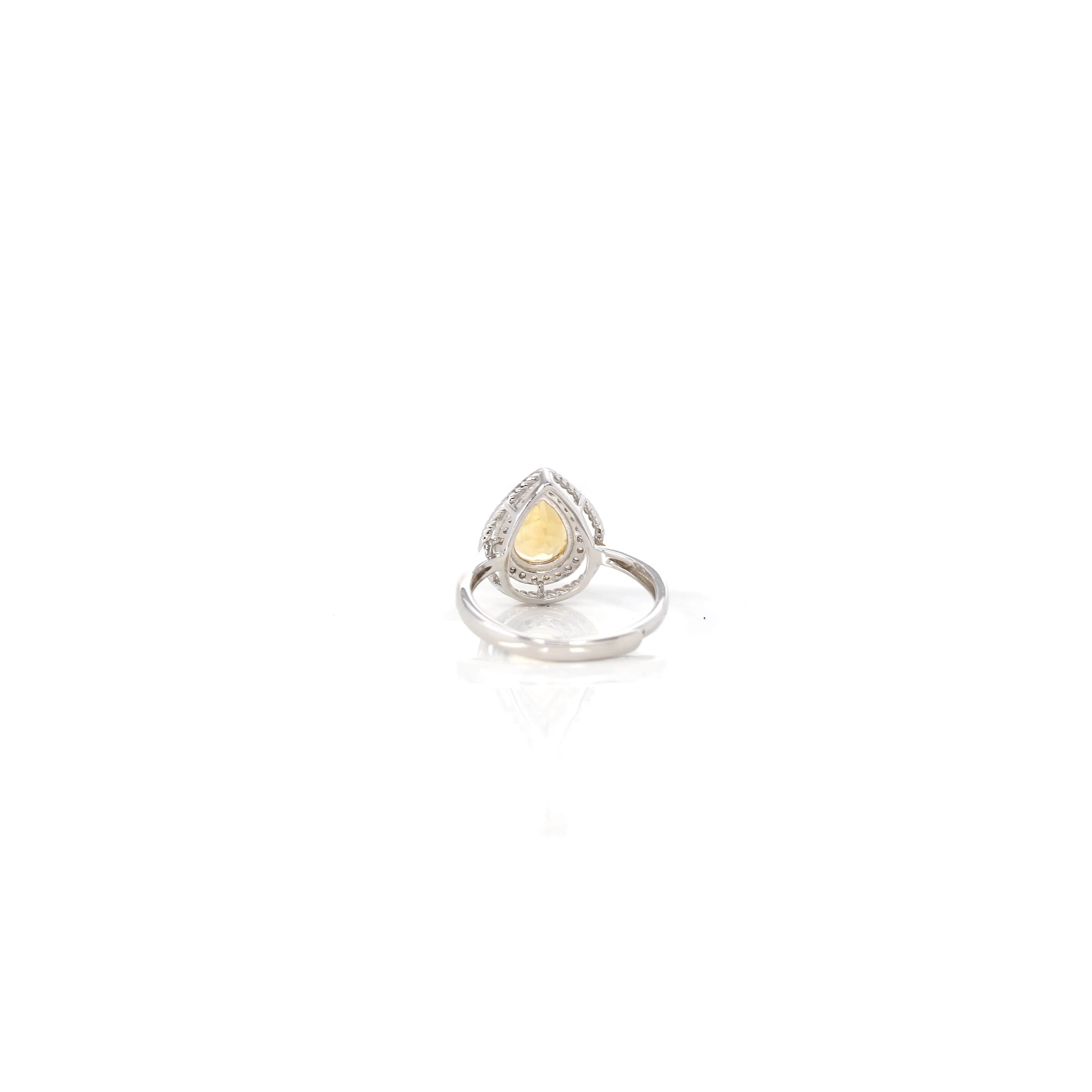 Sterling Silver Tear Drop Cut Citrine Ring