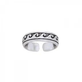 Sterling Silver Wave Toe Ring