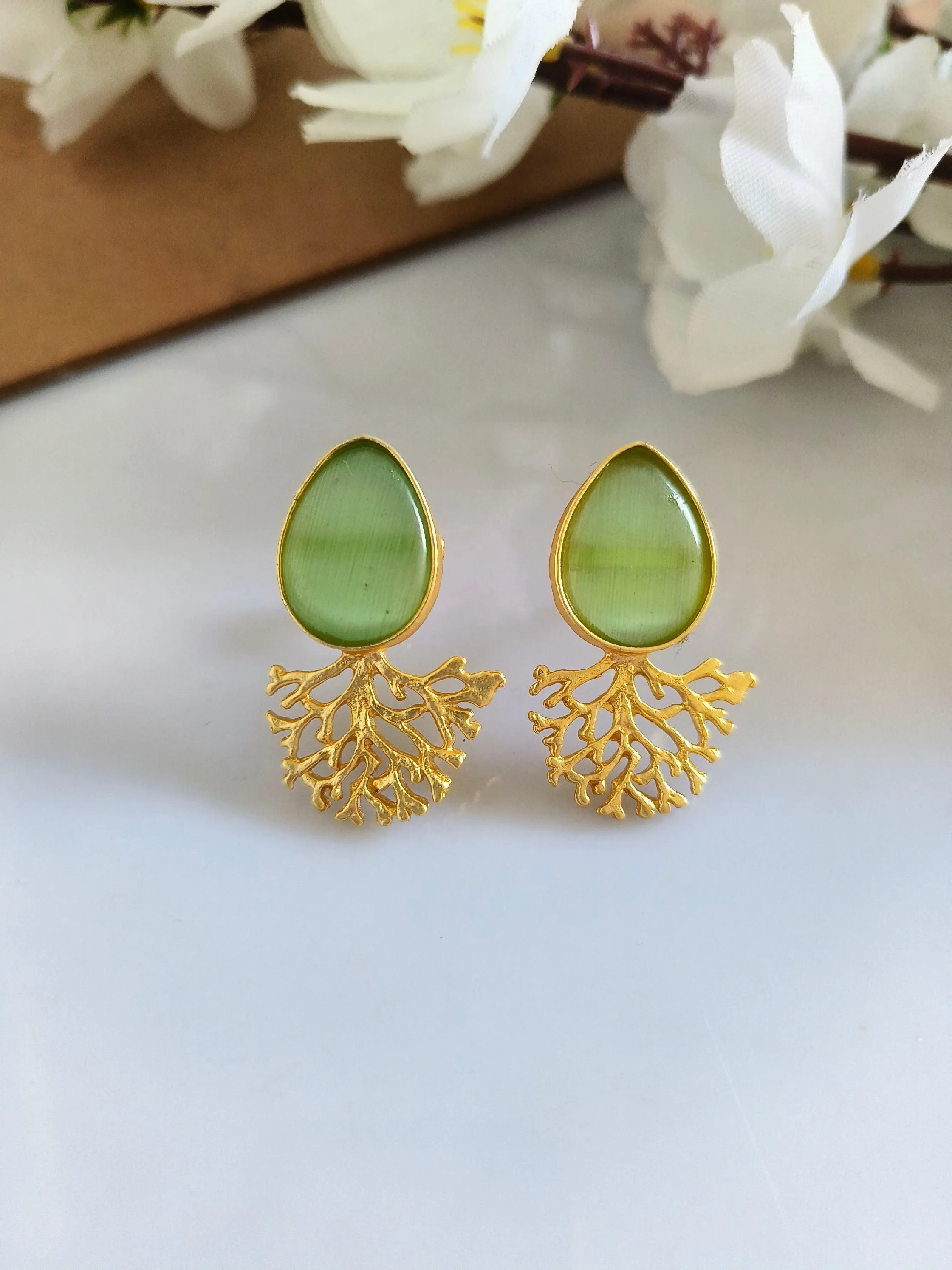 Stunning Golden Stud Earrings | Sarichka