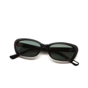 //Style 06// Vintage Small Sized 90s Mod Original Rectangle Sunglasses - Black