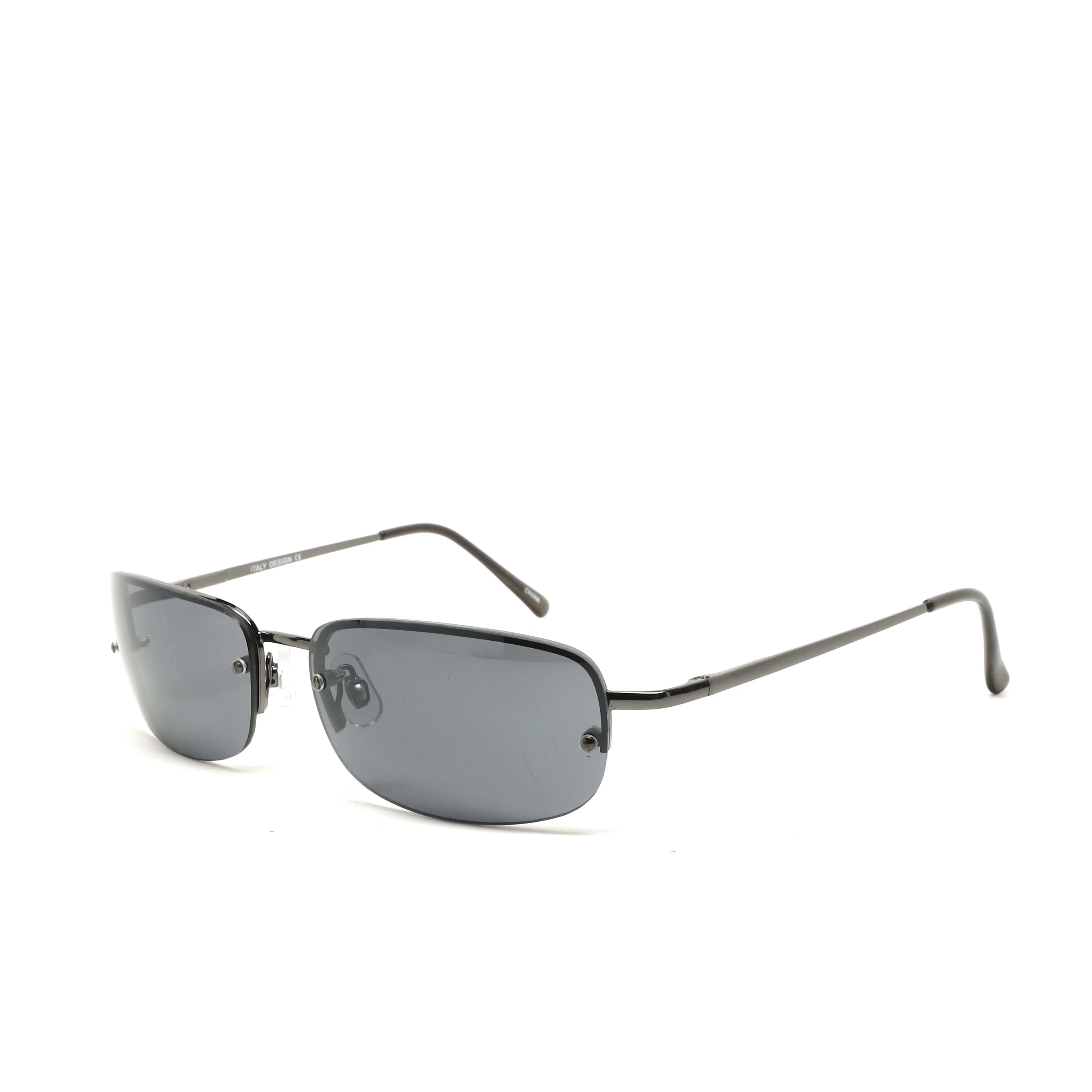 //Style 209// Vintage Standard 1997 Angled Oval Frame Sunglasses - Grey