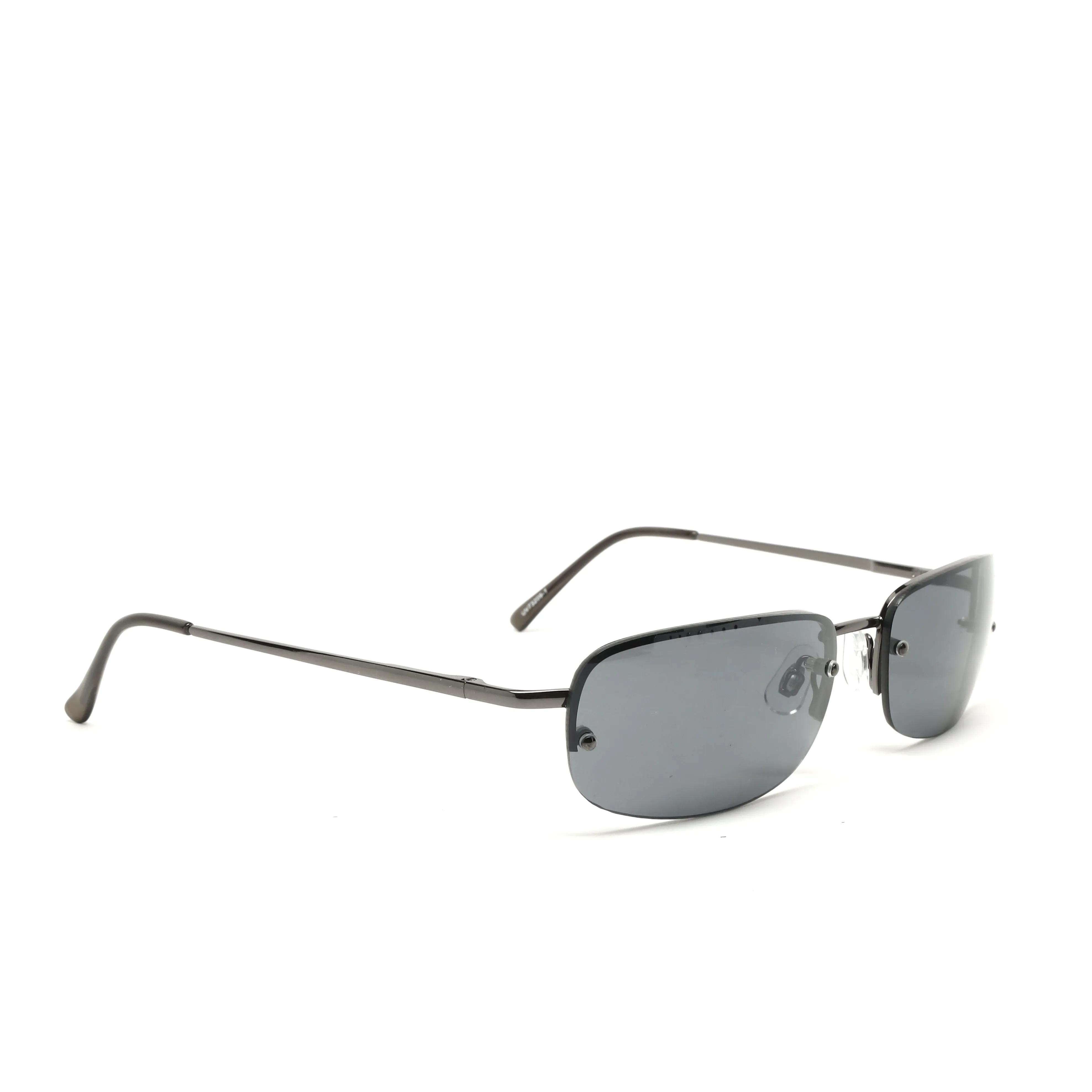 //Style 209// Vintage Standard 1997 Angled Oval Frame Sunglasses - Grey