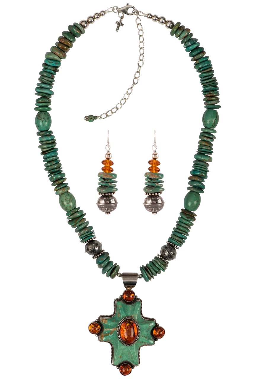 Sweet Tea Jewelry Turquoise & Amber Set