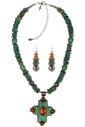 Sweet Tea Jewelry Turquoise & Amber Set