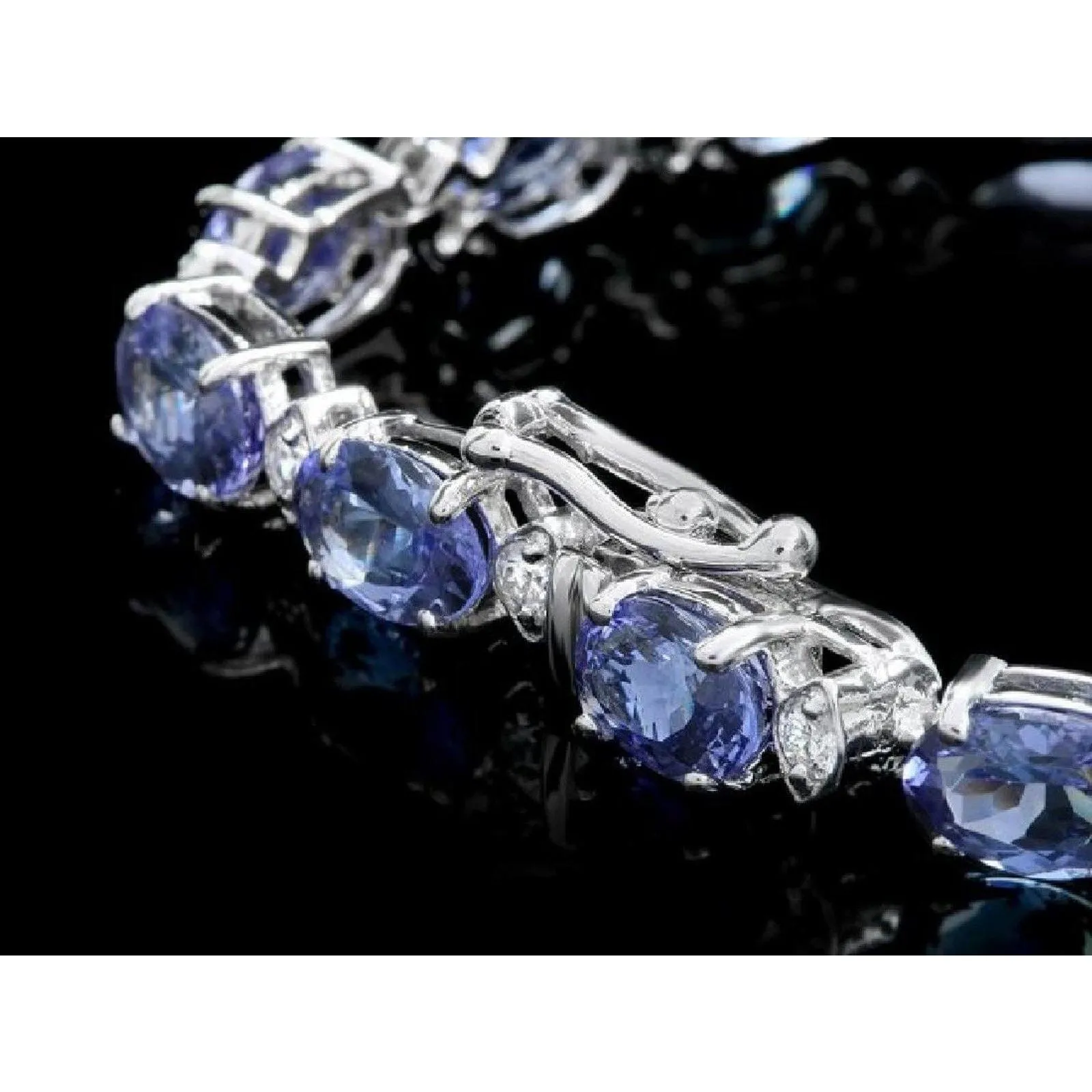 Tanzanite and Diamond Bracelets in 14K White or Yellow Gold, Stunning!