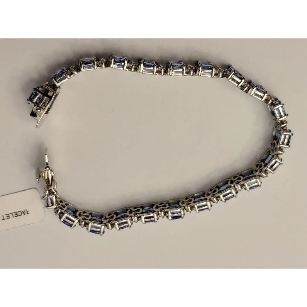 Tanzanite and Diamond Bracelets in 14K White or Yellow Gold, Stunning!