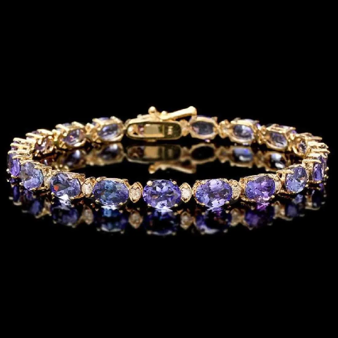 Tanzanite and Diamond Bracelets in 14K White or Yellow Gold, Stunning!