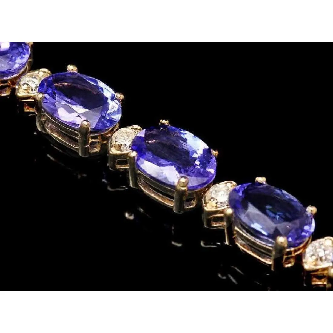 Tanzanite and Diamond Bracelets in 14K White or Yellow Gold, Stunning!