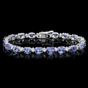 Tanzanite and Diamond Bracelets in 14K White or Yellow Gold, Stunning!