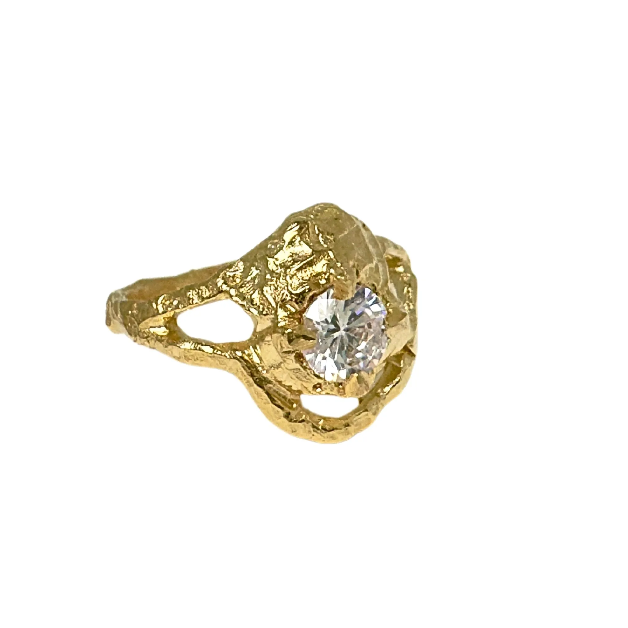 The Lunar Ring, 18ct Gold and Diamond Organic Engagement Ring