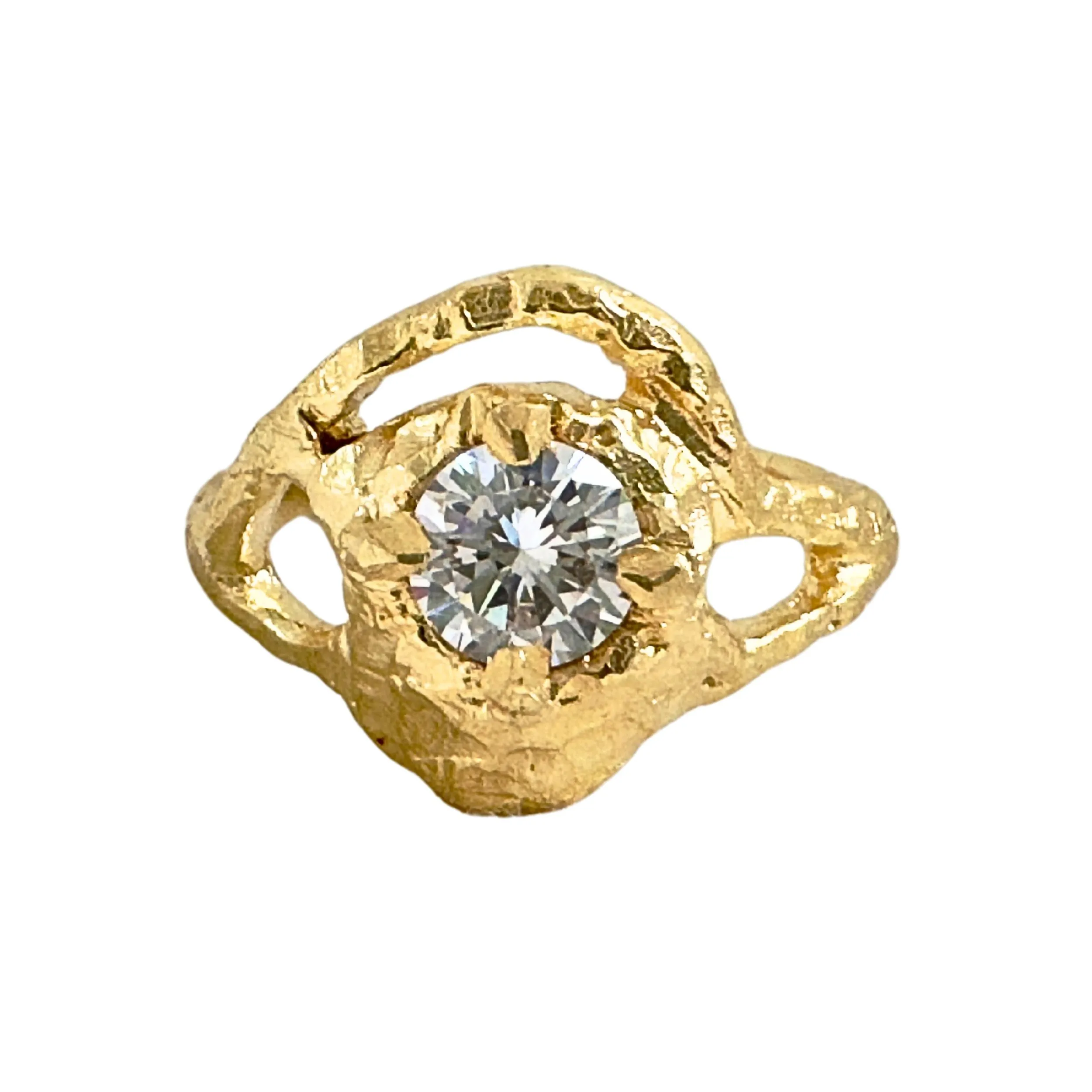 The Lunar Ring, 18ct Gold and Diamond Organic Engagement Ring