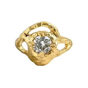 The Lunar Ring, 18ct Gold and Diamond Organic Engagement Ring