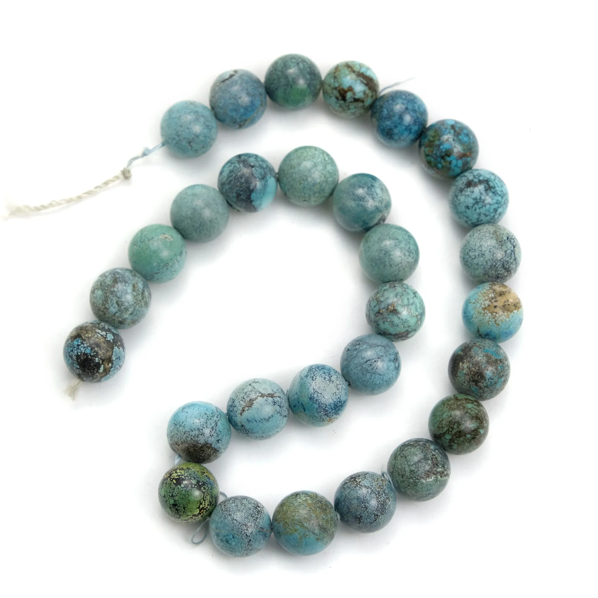 Tibetan Turquoise 14mm Strand #3