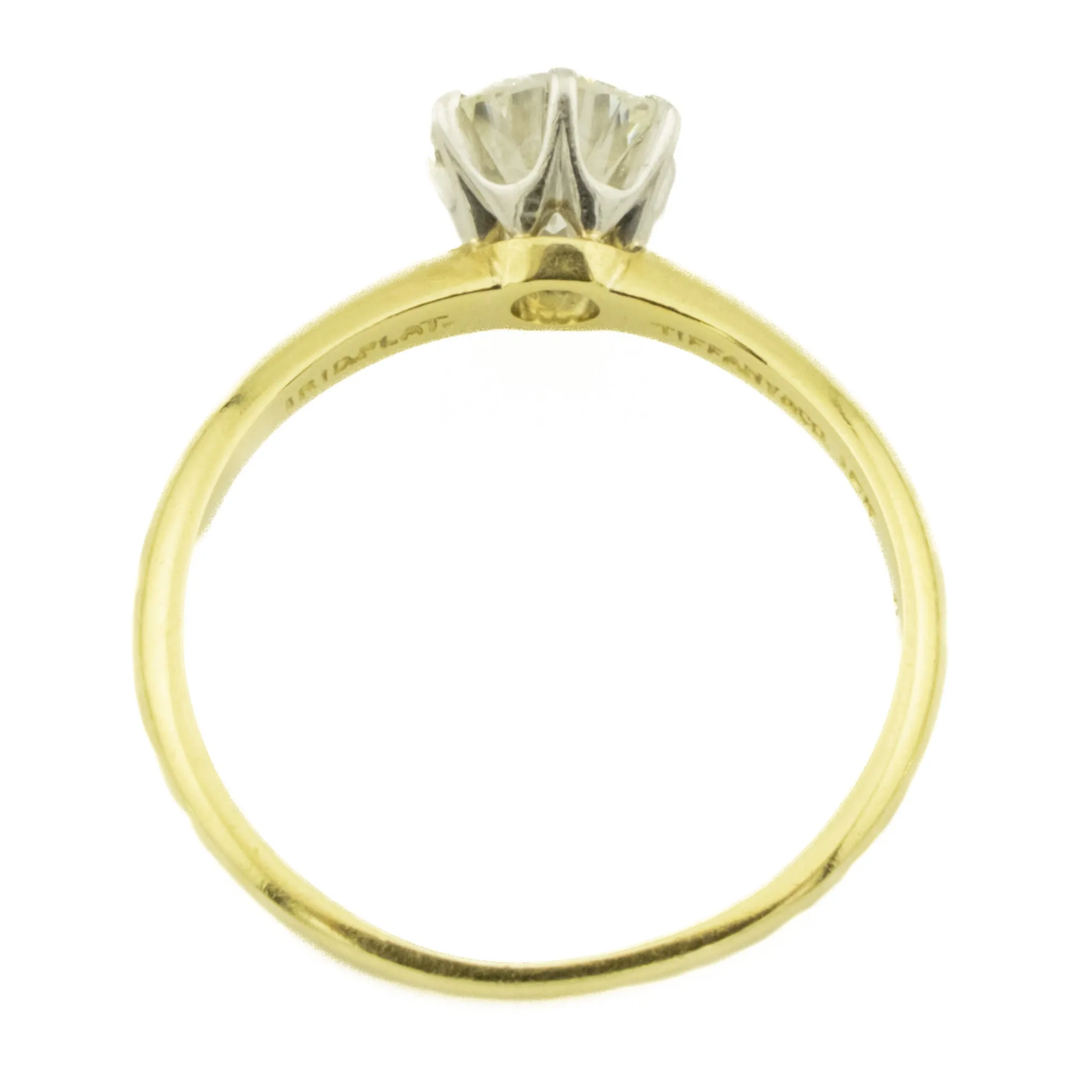 Tiffany & Co. 1948 0.66ctw European Cut Diamond Solitaire Engagement Ring in 18K Yellow Gold - Size 5.5