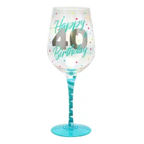 Top Shelf Decorative 40th Birthday Wine Glass