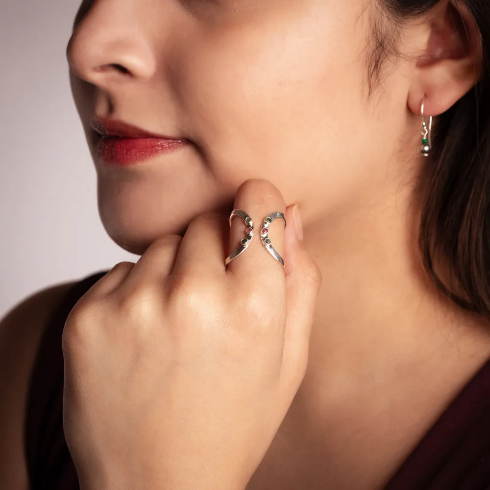 Tourmaline Infinity Ring in Silver