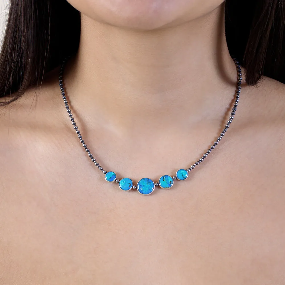 Turquoise Coin Bonfire Necklace