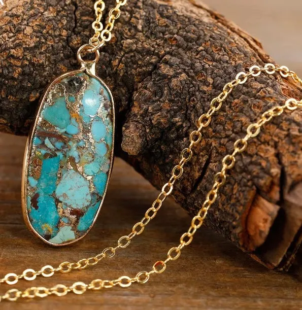 Turquoise long necklace