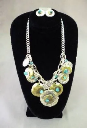 Turquoise Metal Blend Necklace Set